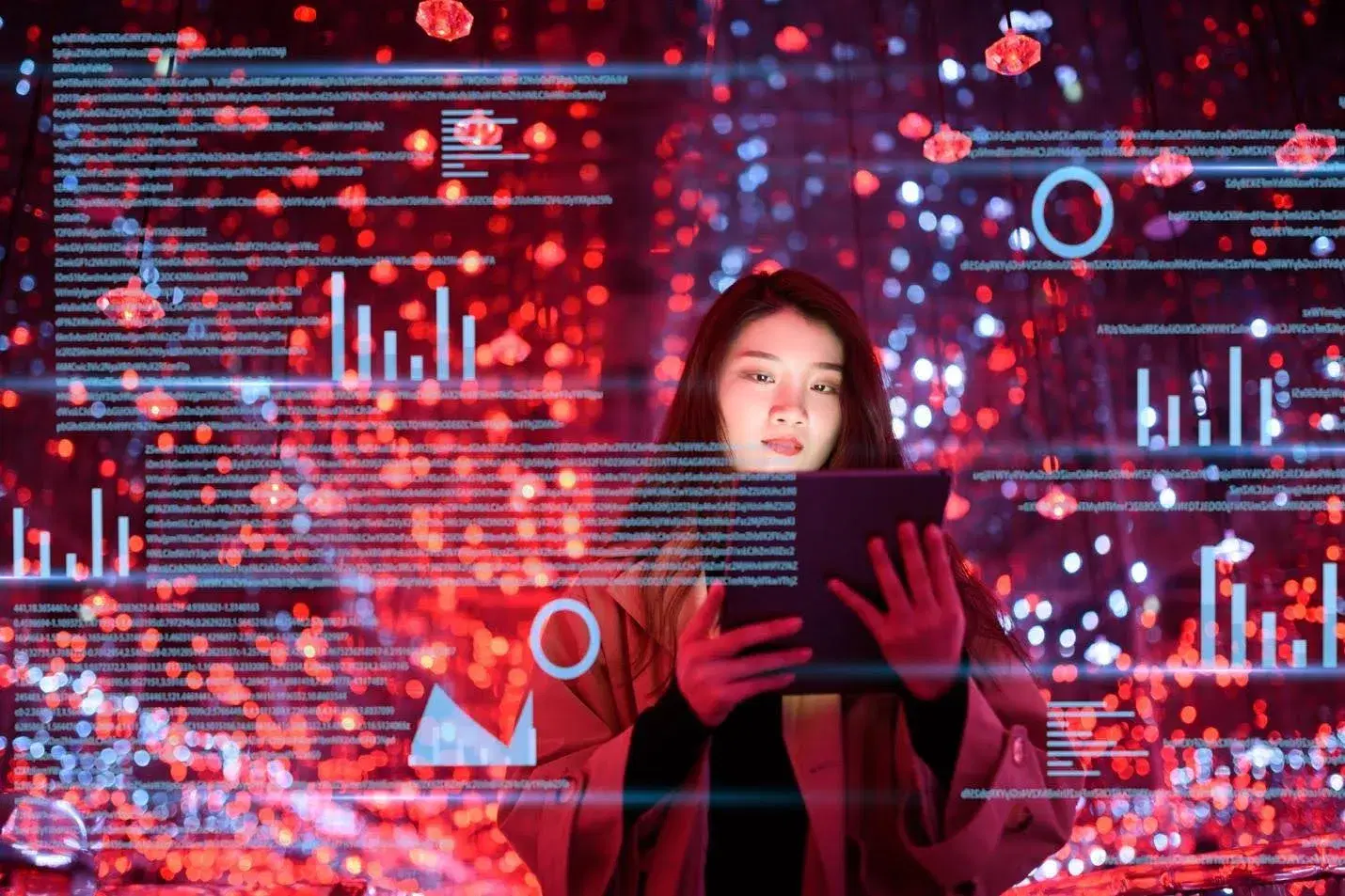 SAP Analytics Cloud women holding a tablet